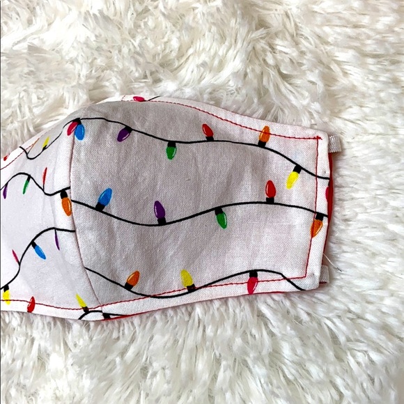 HANDMADE Christmas Lights Holiday Face Mask - Picture 3 of 6